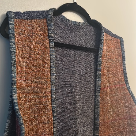 Rust-Orange and Blue Woven Vest 💙🧡 - Picture 2 of 3